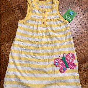 Carter’s Yellow Striped Dress with Butterfly Patch NWT